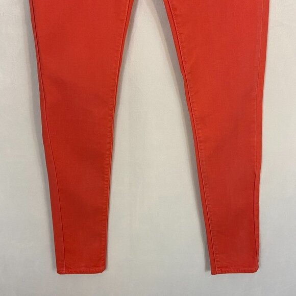 Levi's Women's 710 Super Skinny Jeans Size 26 (26 x 29) Coral Orange Mid Rise - Picture 2 of 11